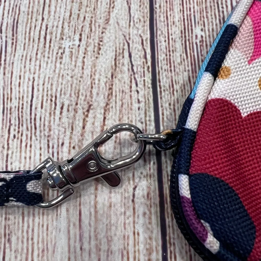 Vera Bradley Navy Blue Floral Paisley Zip Around‎ Wristlet Pouch Wallet